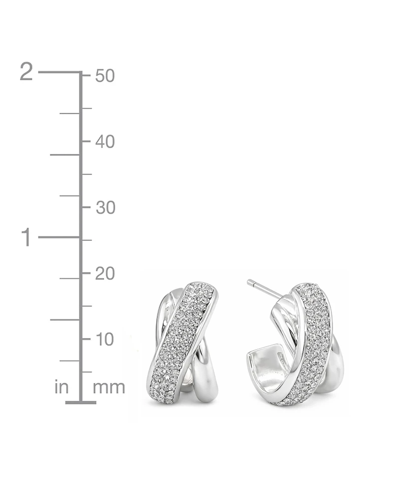 And Now This Clear Crystal X Center C Hoop Post Earring