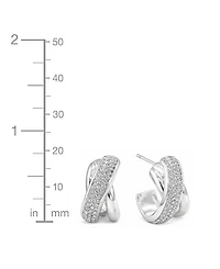 And Now This Clear Crystal X Center C Hoop Post Earring