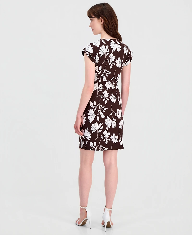 Anne Klein Women's V-Neck Side-Tie Cap-Sleeve Dress