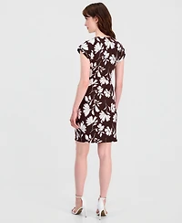 Anne Klein Women's V-Neck Side-Tie Cap-Sleeve Dress