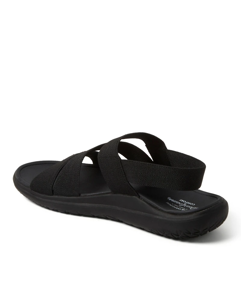 Dearfoams Women's Emilia Elastic Gore Strappy Sandal