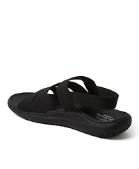 Dearfoams Women's Emilia Elastic Gore Strappy Sandal
