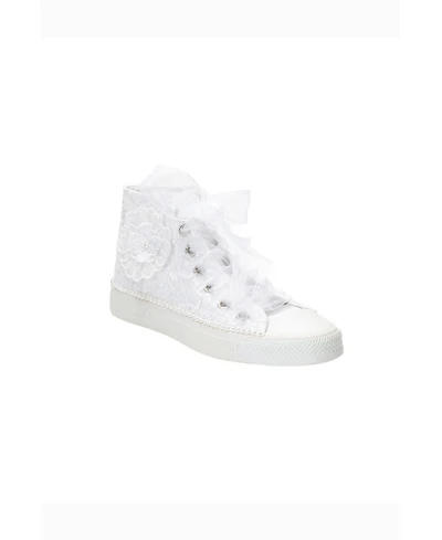 Forever & Always Shoes Women's Mariselle Pearl Lace Bridal High Top Sneaker