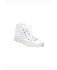 Forever & Always Shoes Women's Mariselle Pearl Lace Bridal High Top Sneaker