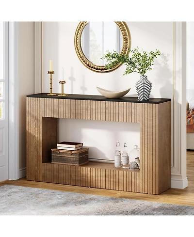 Tribesigns Modern Console Table, 55-Inch Wood Entryway Table with Storage, Narrow Long Sofa Table Behind Couch Table for Living Room, Foyer, Hallway