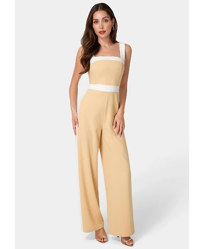 Bebe Women's Colorblock Square Neck Jumpsuit