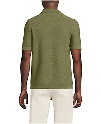 Lands' End Men's Short Sleeve Johnny Collar Polo