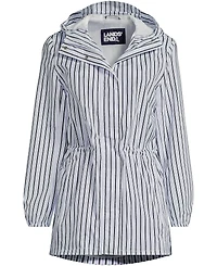 Lands' End Plus Print Waterproof Hooded Packable Raincoat