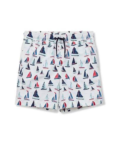 Lands' End Boys Slim Chlorine Resistant 5" Swim Trunks with Mesh Liner