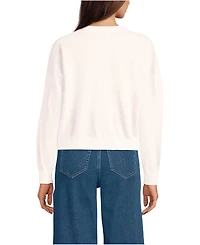 Lands' End Women's Cotton Wedge Crew Neck Sweater