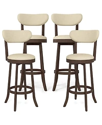 Gymax 30.5'' Bar Height Chairs Set of Swivel High Barstool w/ Padded Seat and Backrest