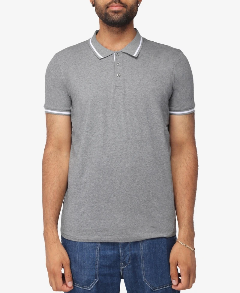 X-Ray Men's Basic Short Sleeve Rib Polo Shirt