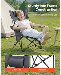 Gouun 4-Position Reclining Portable Folding Camping Chair with Headrest