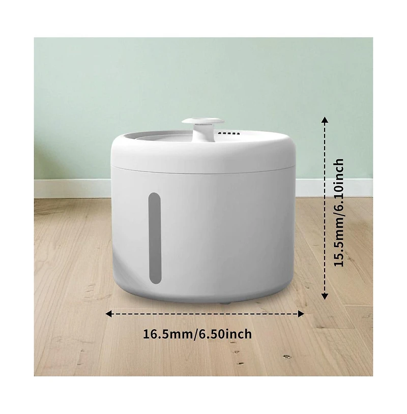Zeus and Ruta 2500ML Usb Pet Water Fountain Round Automatic Cat Dispenser With Circulating Pump Ultra Quiet For Cats and Dogs