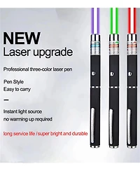 Zeus and Ruta 3 Pack Laser Pointer Pen For Cats With Green Blue Red Light Visible Beam Interactive Pet Toy Gift