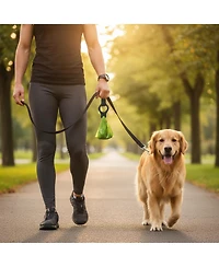 Aronkl 2-Pack Silicone Poop Bag Holder Hands-Free Leash Attachment Secure Durable Compact for Dog Walking