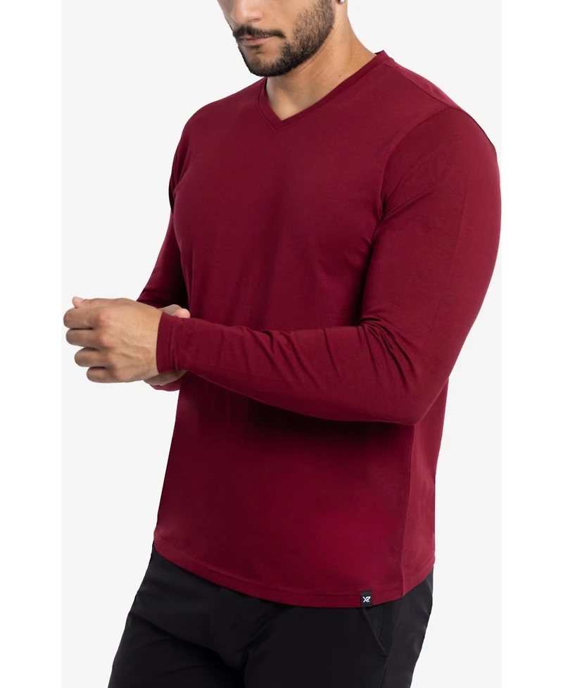 X-Ray Men's Soft Stretch V-Neck Long Sleeve T-shirt