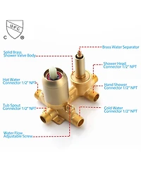 Busdays Brushed Luxury Shower System, Rain Shower Head and Handheld Combo, Wall Mounted with Valve