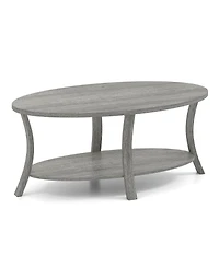 Slickblue Oval Coffee Table 2 Tier Storage Shelf