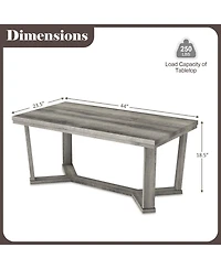 Slickblue Coffee Table with Rubber Wood Cross Shaped Base