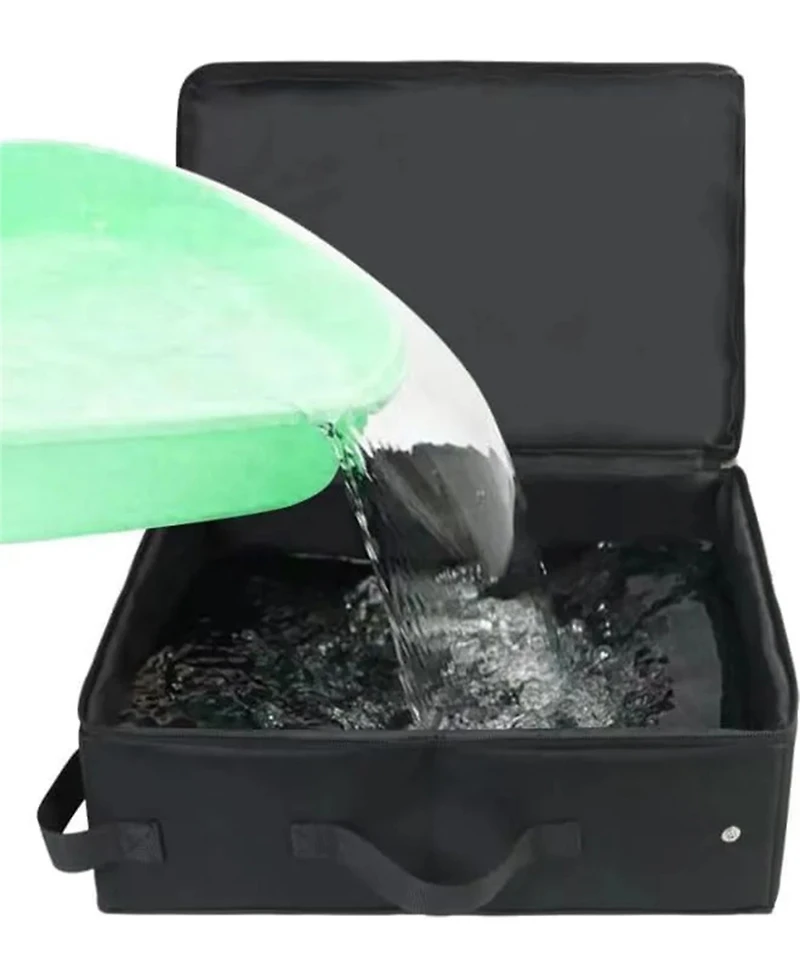 Zeus and Ruta Portable Cat Travel Litter Box Zipped Lid Foldable Waterproof Leak Proof Odor Control Easy Carry Hotel Car