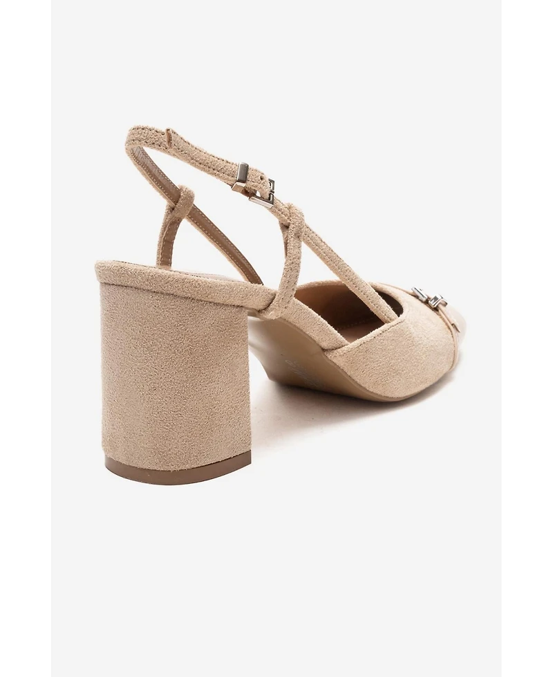 Prologue Shoes Women's Desia Slingback Round Toe Pumps