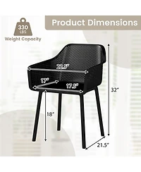 Gymax Pcs Modern Plastic Dining Chairs Kitchen Armchairs w/ Breathable Mesh Backrest