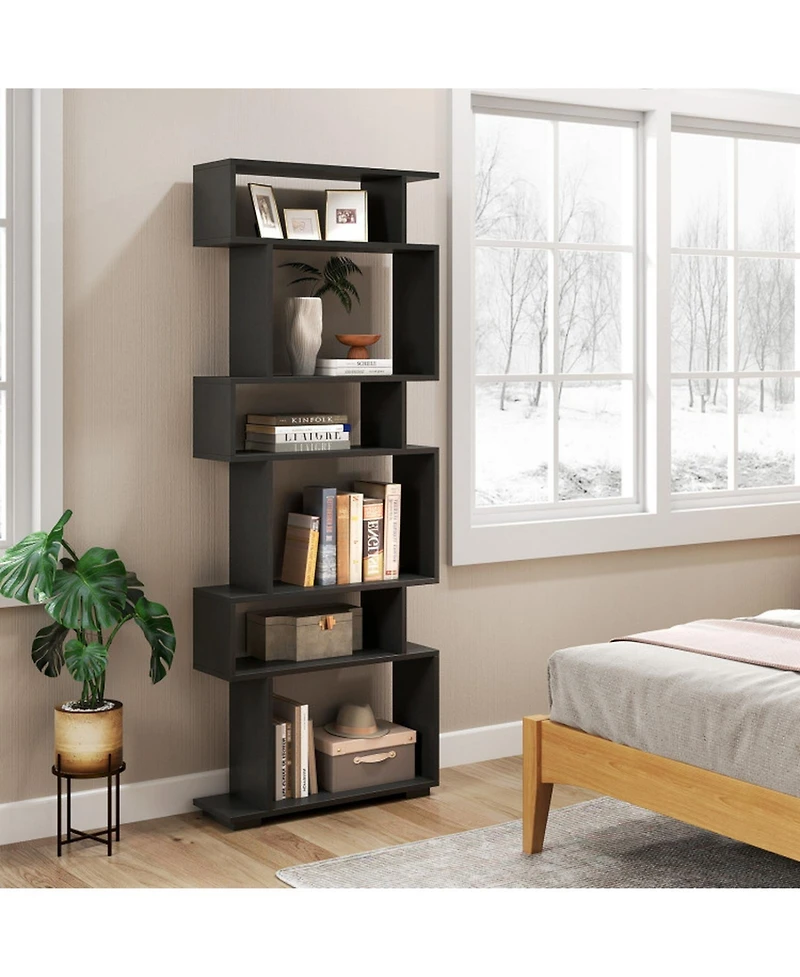 Gouun 6-Tier Geometric Bookshelf with Anti-Tipping Kits
