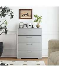 Gouun 4-Drawer Storage Cabinet with Metal Legs and Anti-Toppling Devices