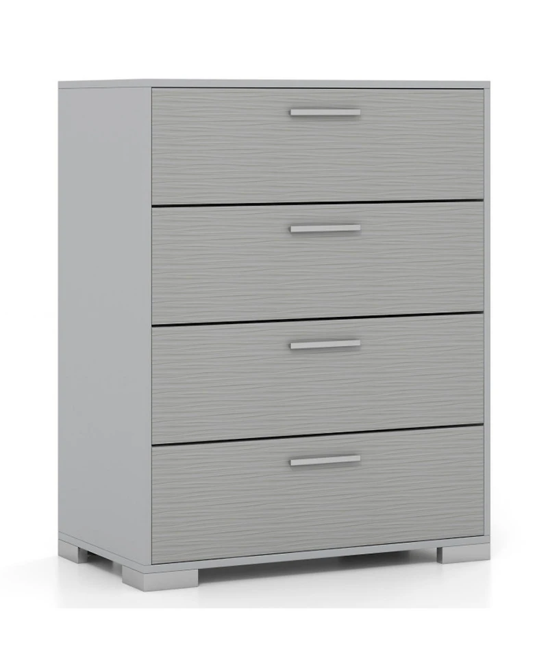 Gouun 4-Drawer Storage Cabinet with Metal Legs and Anti-Toppling Devices