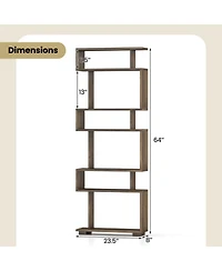 Gouun 6-Tier Slim Bookcase with Anti-Tipping Kit