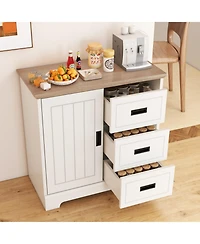 Gouun Farmhouse Sideboard Buffet Cabinet with Sliding Doors