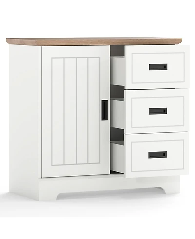 Gouun Farmhouse Sideboard Buffet Cabinet with Sliding Doors