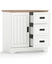 Gouun Farmhouse Sideboard Buffet Cabinet with Sliding Doors