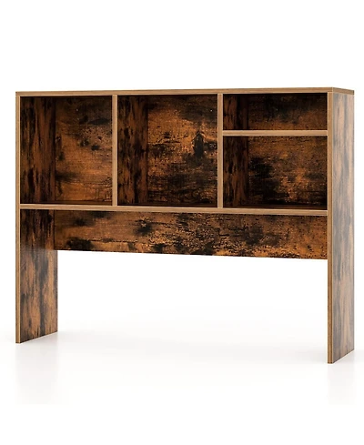 Gouun Desktop Bookcase with 4 Cubbies and Open Back Compartment