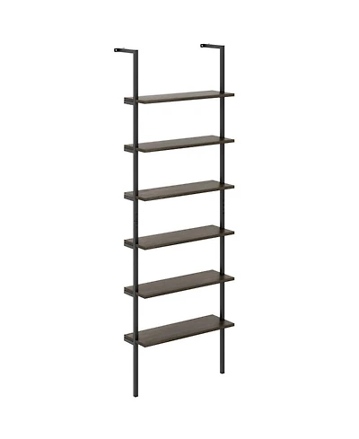 Gouun 6-Tier Industrial Ladder Shelf Wall Mounted Bookshelf