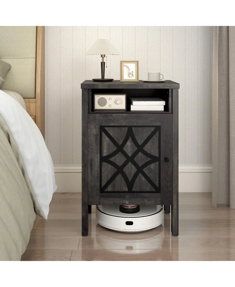 Gouun Robot Vacuum Storage Cabinet with Reversible Door