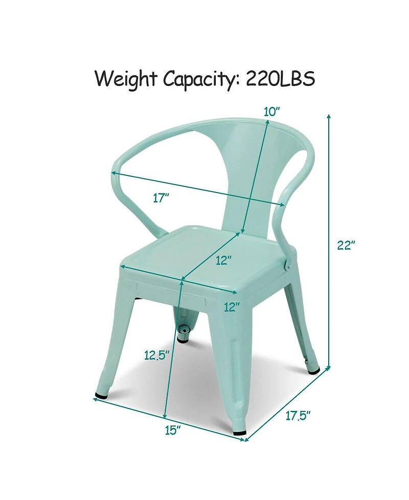 Sugift Set of Two Stackable Steel Armchairs for Kids