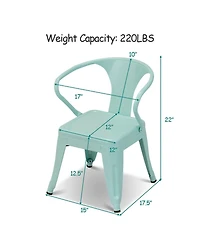 Sugift Set of Two Stackable Steel Armchairs for Kids