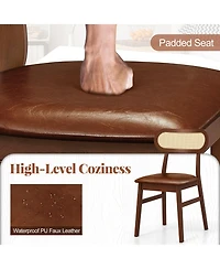 Slickblue Set of 2 Mid Century Wooden Dining Chairs for Indoor Use