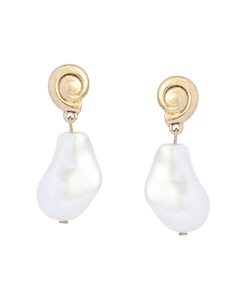 Steve Madden Faux Mother of Pearl Vintage Luxe Shell Drop Earrings