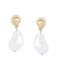Steve Madden Faux Mother of Pearl Vintage Luxe Shell Drop Earrings