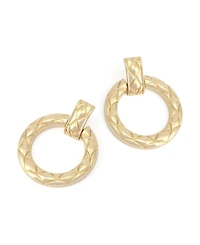 Steve Madden Gold Textured Doorknocker Earrings