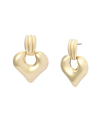 Steve Madden Gold Heart Doorknocker Earrings