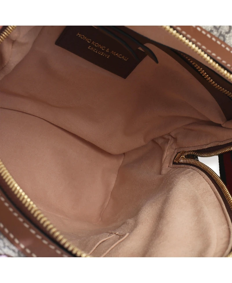 Pre-Owned Gucci Beige Gg Supreme Canvas Web Butterfly Embroidered Small Day Backpack