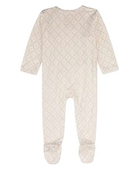MeMoi Baby Girls Harlequin Heart All Over Print Footie