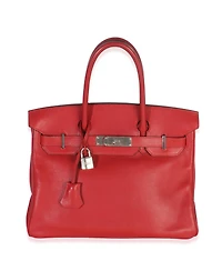 Pre-Owned HERMES Rouge Casaque Swift Birkin 30 Phw