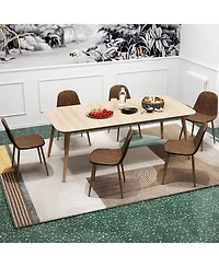 Slickblue Modern Kitchen Chairs Set of 4 Faux Pu Leather with Metal Legs