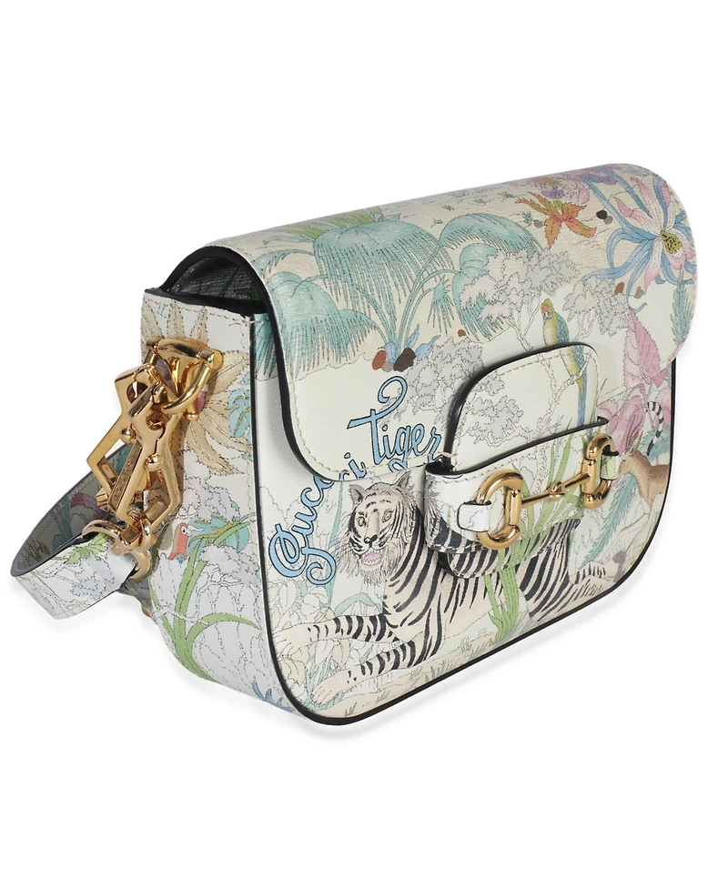 Pre-Owned Gucci Multicolor New Shanghai Tiger Savanah Web Mini Horsebit 1955 Shoulder Bag