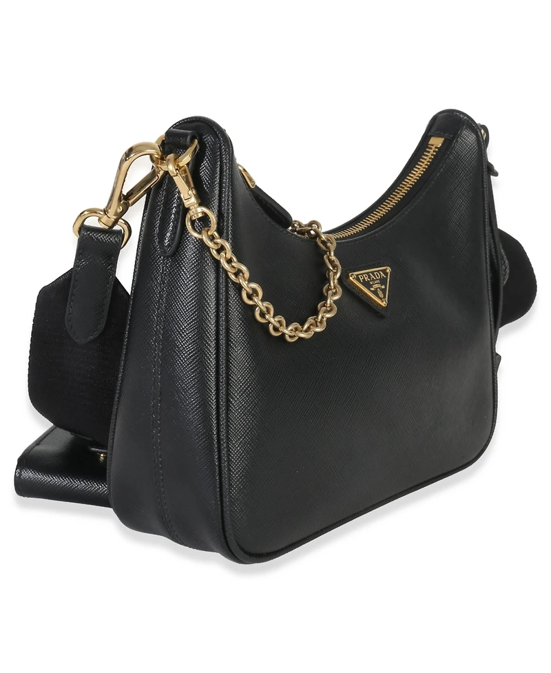 Pre-Owned Prada Black Saffiano Lux Re-Edition 2005 Shoulder Bag
